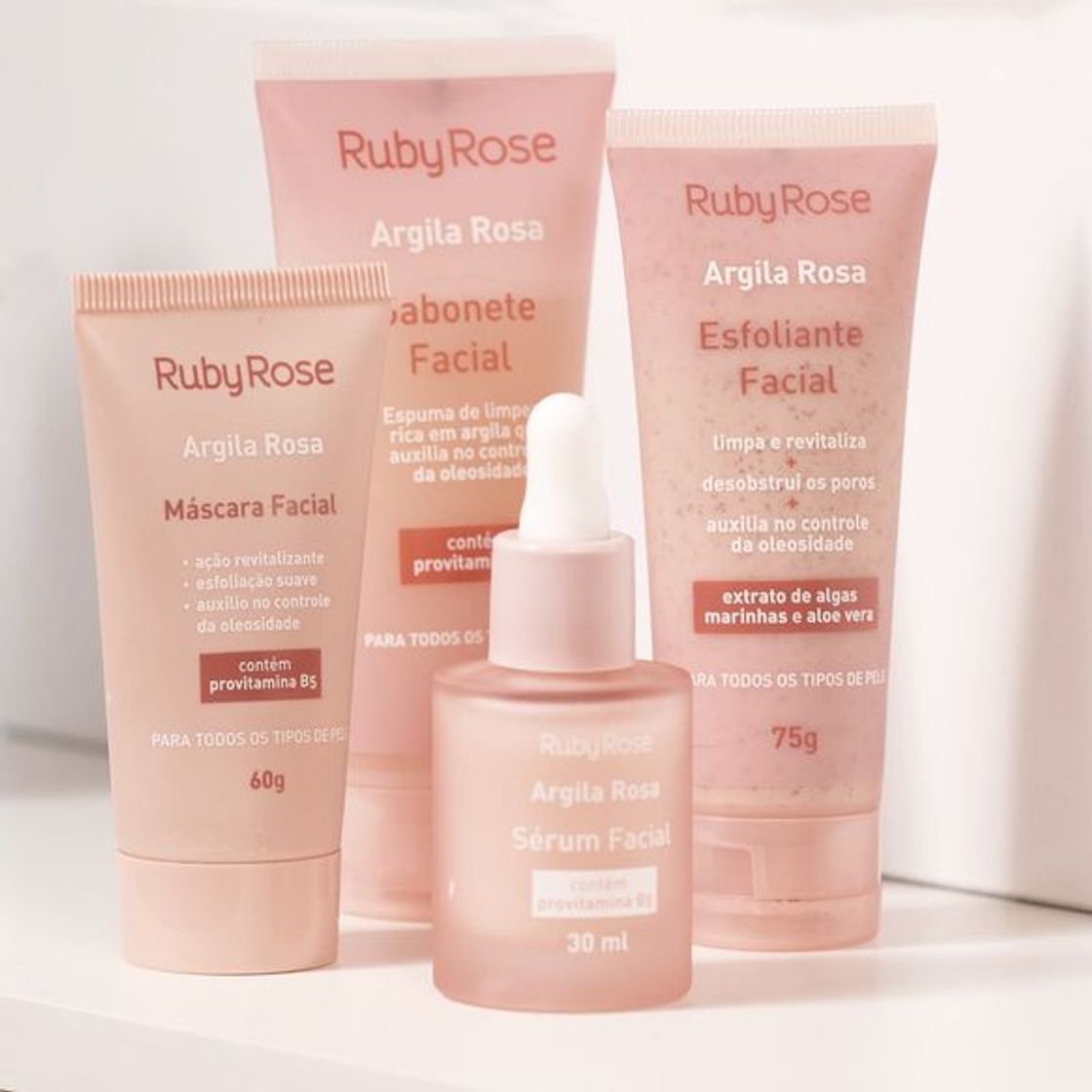 Fashion KIT LINHA FACIAL ARGILA ROSA - RUBY ROSE - Ruby Rose