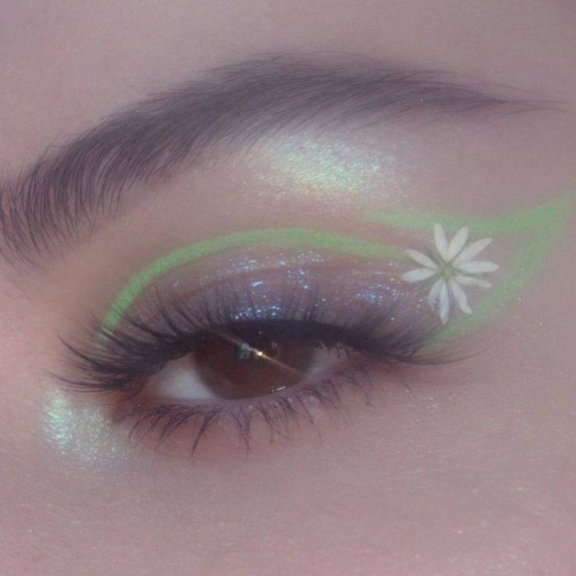 Social Make verde com flor