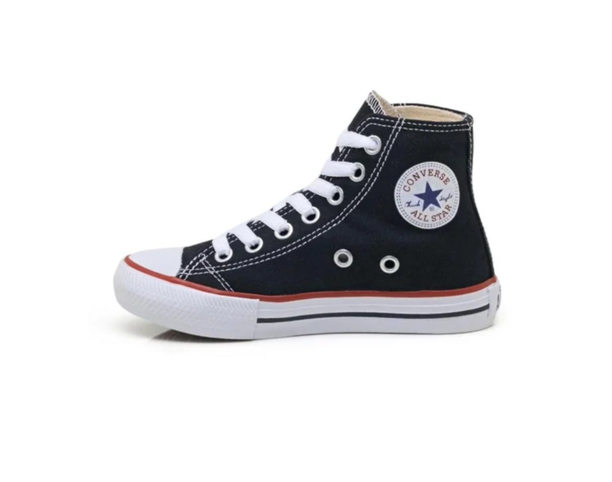 Moda All Star Preto cano alto 