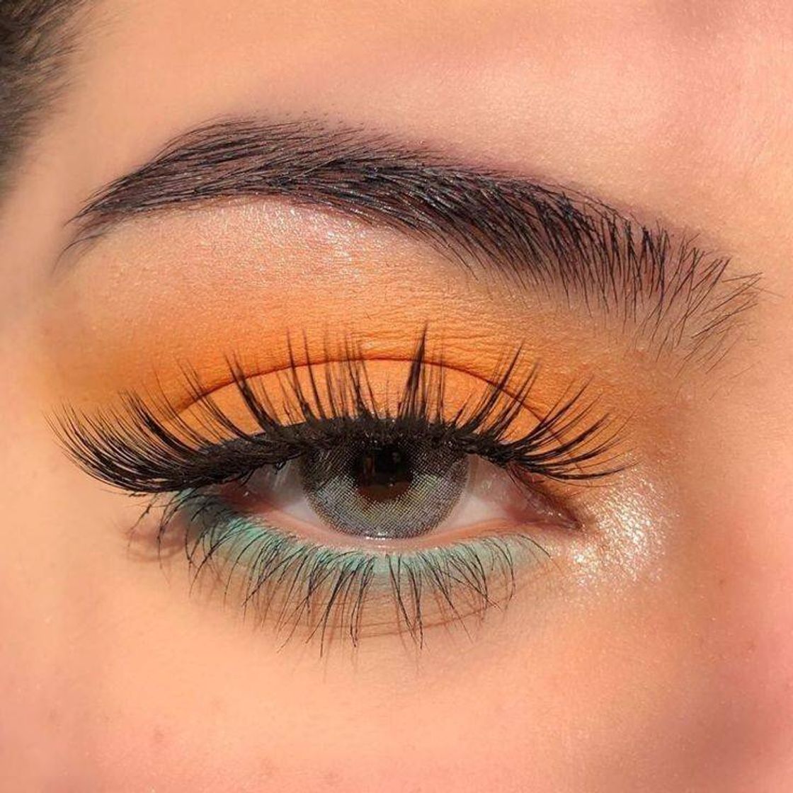 Moda Inspiração Make Laranja e Verde-Água