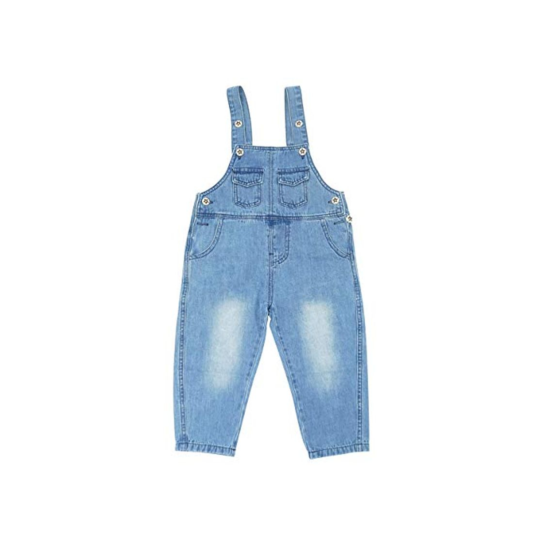 Moda FEOYA Niños Bebé Petos Vaqueros Overalls Denim Pantalones Tirantes Largos Jeans Strench