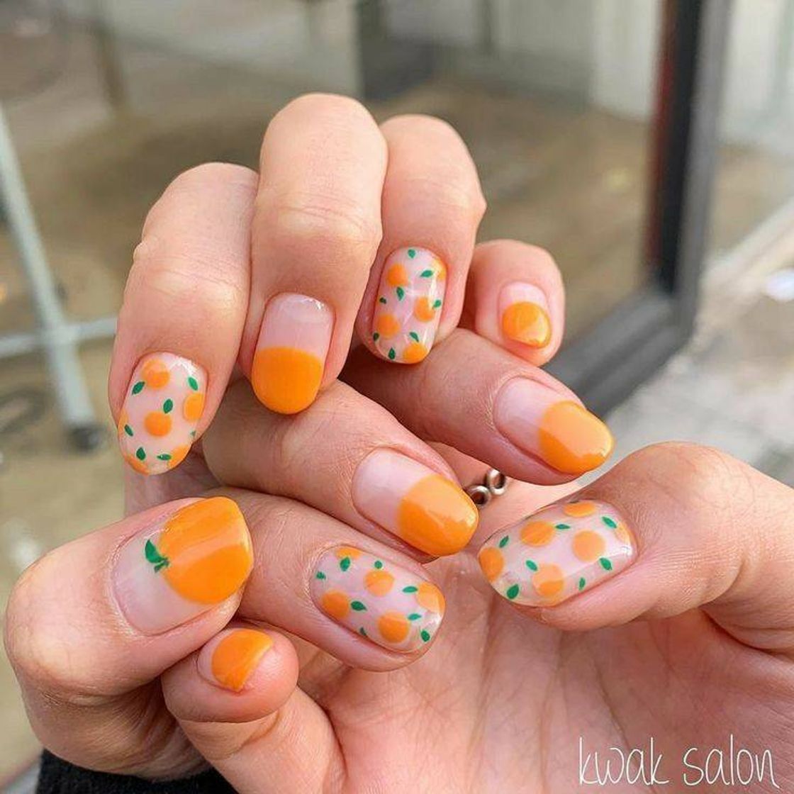 Moda orange nail 😍