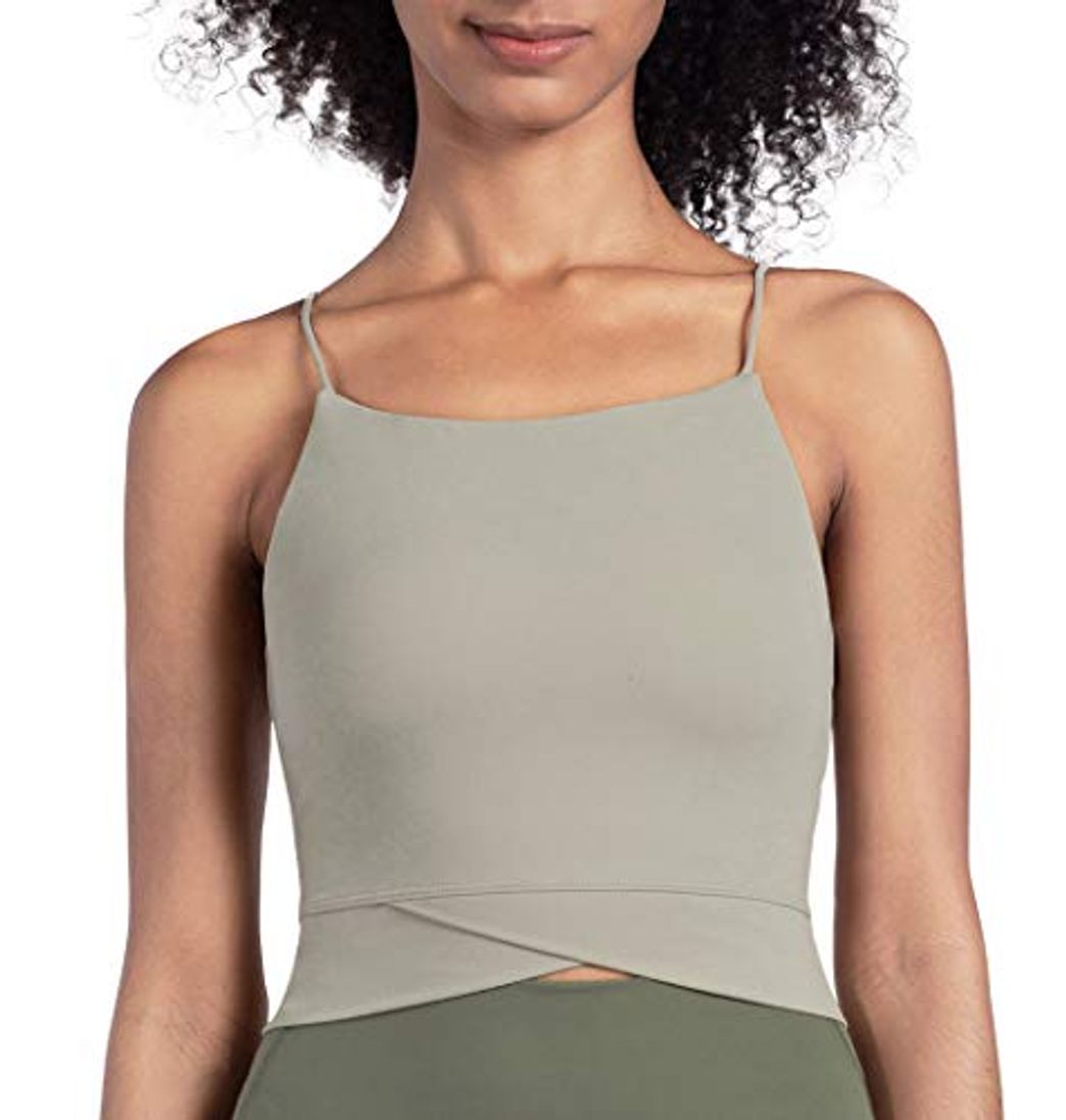 Fashion Animque Sujetador deportivo y top en una cruz abdominal Crop Tank Slim con intensidad Wx1238 verde pálido XL