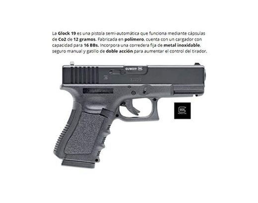 Umarex Glock 19 co2 corredera Metalica