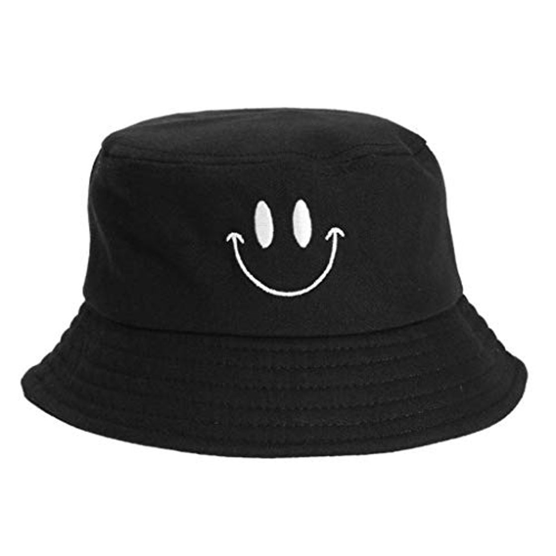 Fashion CUEYU Unisex del Casquillo del Sombrero del Cubo del Bordado Pescador De Algodón Patrón De La Sonrisa del Casquillo De Sun Plegable Sombrero Al Aire Libre para Las Mujeres De Los Hombres