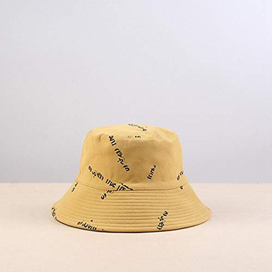 Fashion Sombrero De Cubo Patrón De Letras Rosa Amarillo Negro Beige Gris Primavera