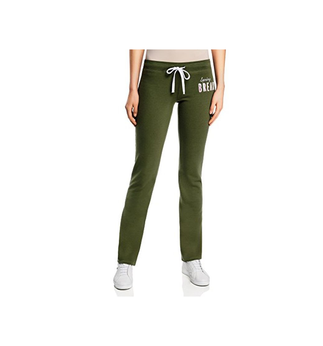 Moda oodji Ultra Mujer Pantalones de Punto con Cordones, Verde, ES 38