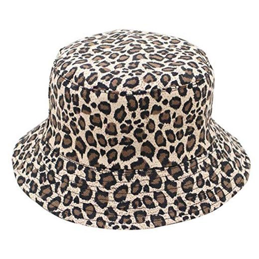 Sombrero de cubo con estampado de leopardo Cúpula de doble cara con estampado de leopardo Plegable Verano colorido Sombrero de pescador Hombres Mujeres Gorra de cubo