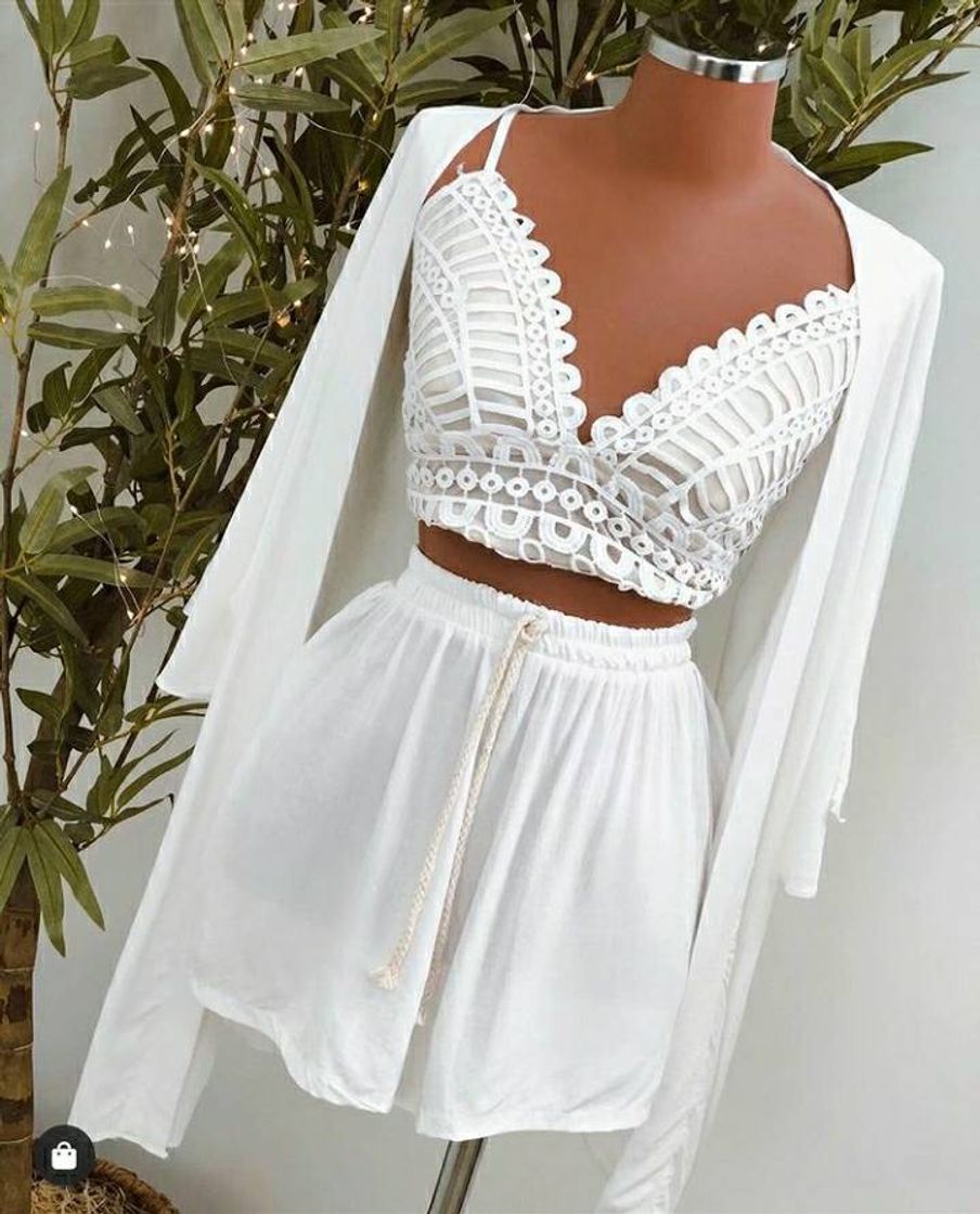 Fashion Conjunto kimono Branco...