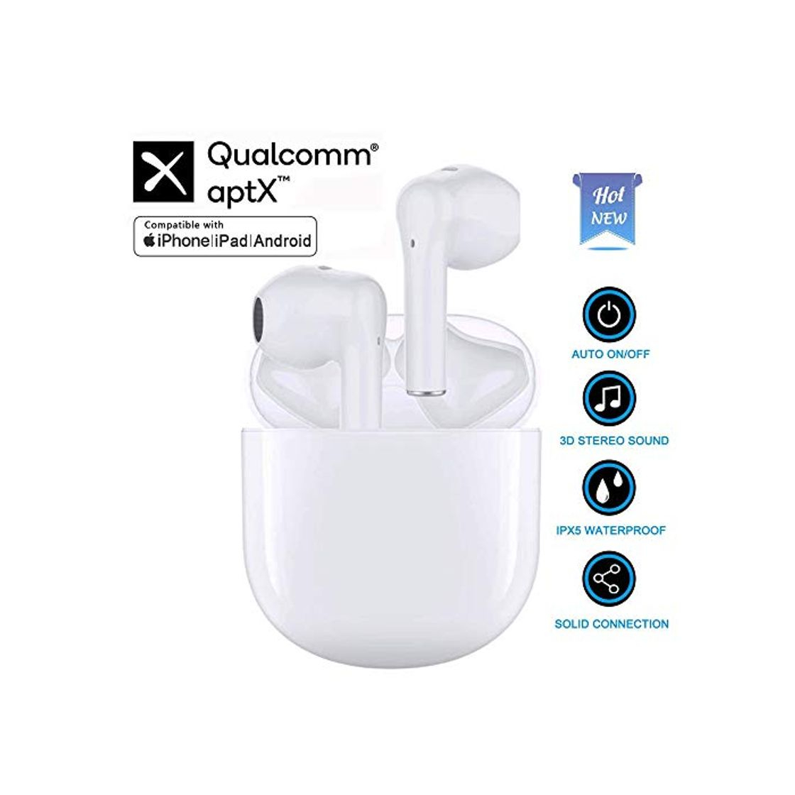 Producto Auriculares Bluetooth Auriculares inalámbricos IPx5 a Prueba de Sudor Auriculares 3D estéreo