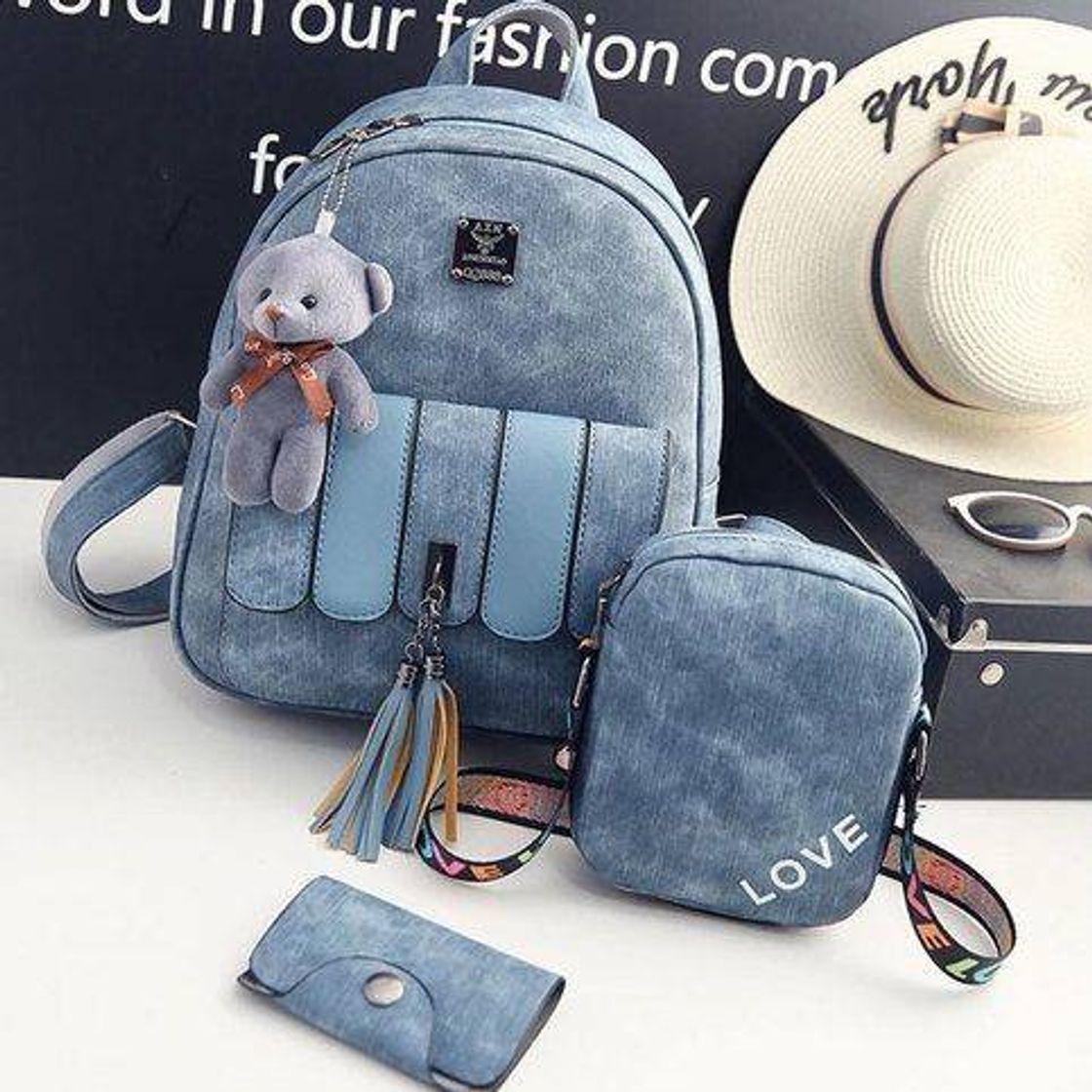 Fashion Leisure Piano Key Style Tassels Splice School Bag Girl's Backpack ...