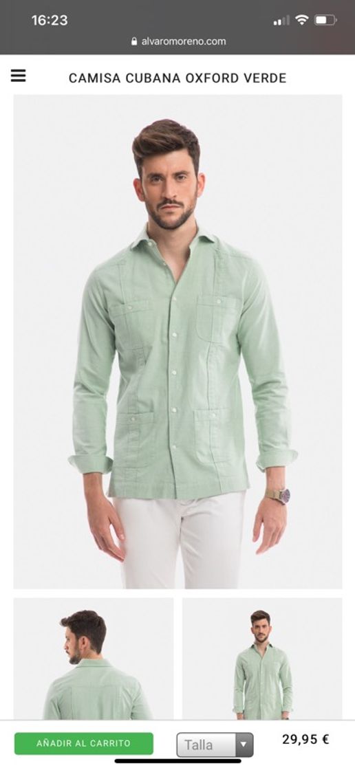 Moda Camisa Cubana Oxford Verde