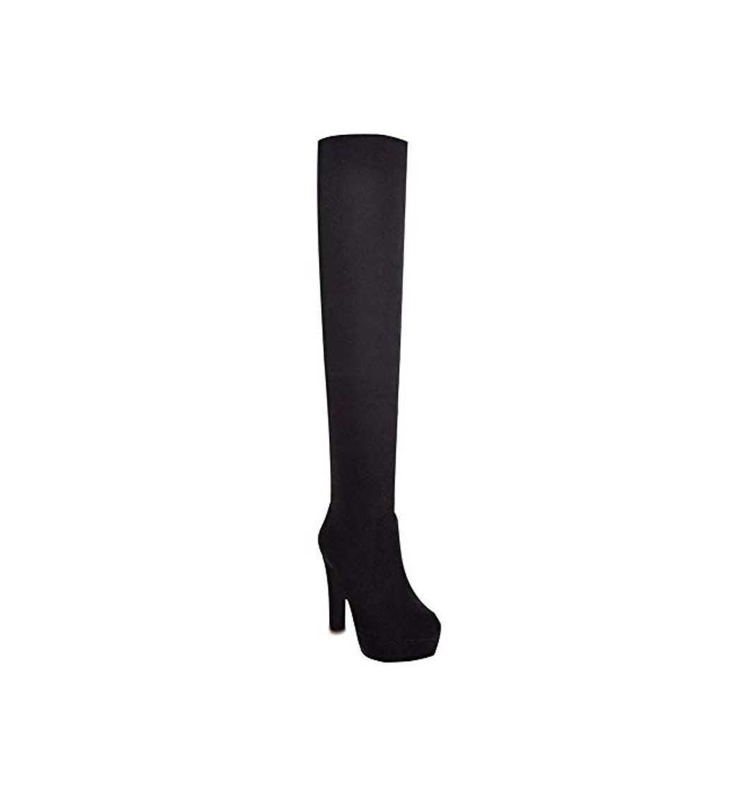 Producto Minetom Mujer Invierno Moda Suede De La Rodilla Botas Tacón Alto Puntera