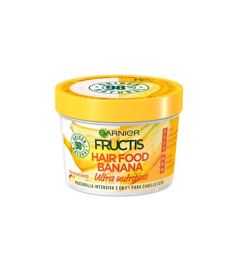 Garnier Fructis Hair Food Banana Mascarilla 3 en 1 - 3 Recipientes