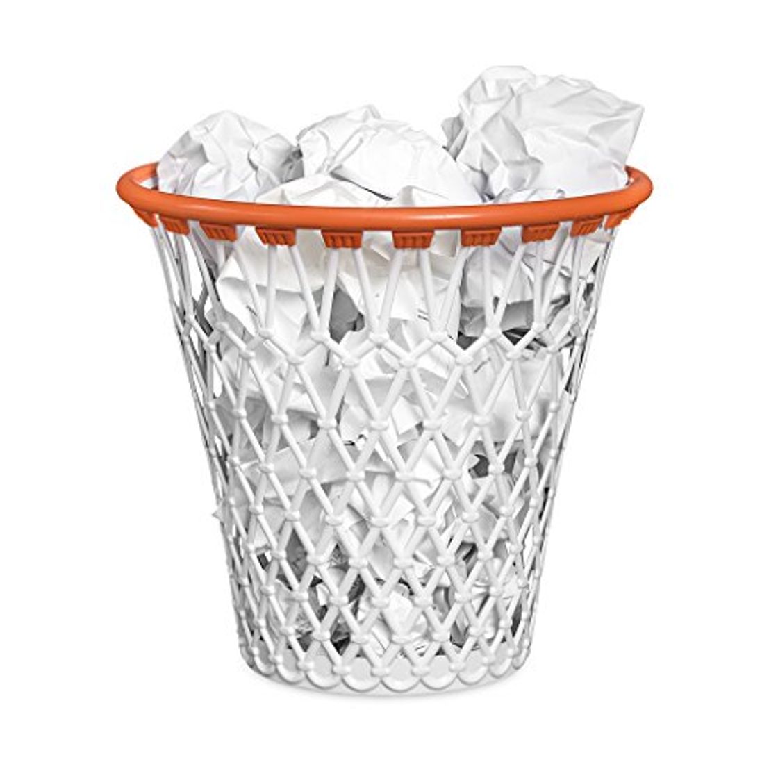 Place Balvi - Basket Papelera. con diseño Divertido de Canasta de Baloncesto. Color Blanco. Fabricado en plástico Muy Resistente.