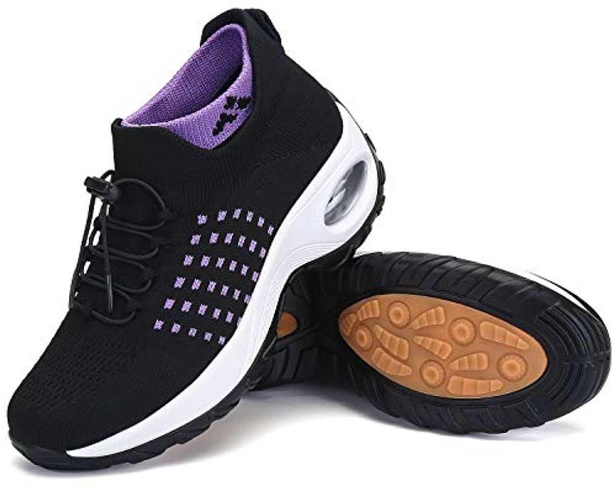 Fashion Zapatillas Deporte Mujer Zapatos para Andar Transpirable Mesh Bambas Correr Caminar Calzado