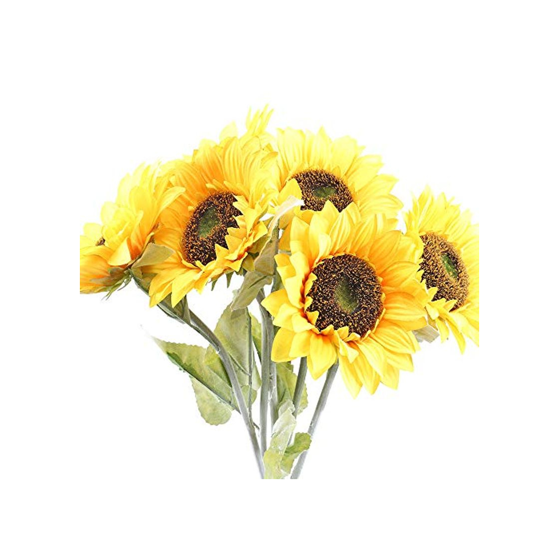 Producto XHXSTORE 6pcs Flores Artificiales Largas Tallo Individual Falsa Girasoles Artificiales Decoración 18cm Flores Plastico para Exterior Interior Cementerio Jarrones Boda Fiesta Jardinera Maceta 105cm