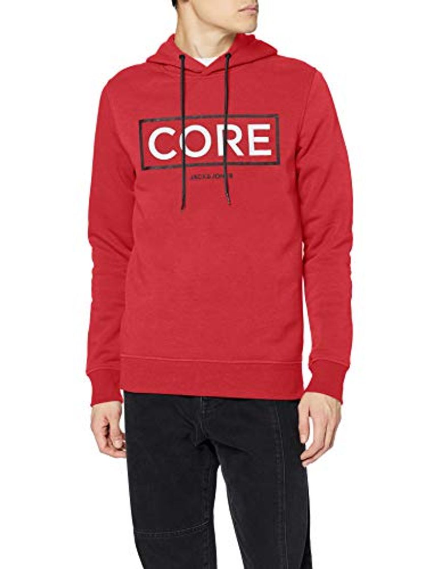 Moda Jack & Jones JCOBOOSTER Sweat Hood Oct 19 Sudadera con Capucha, Rojo