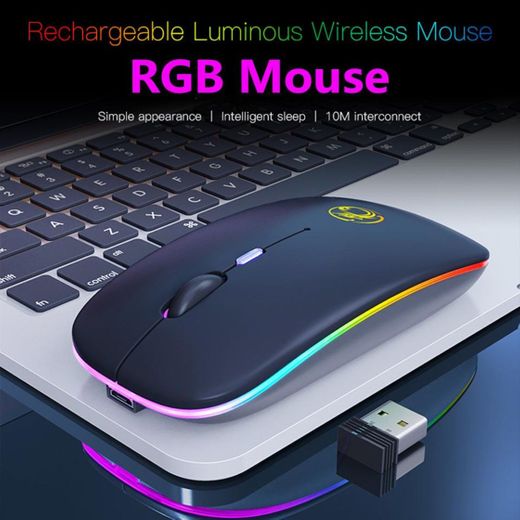 Mouse sem fio bluetooth RGB