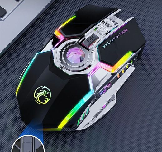 Mouse Gamer Sem Fio RGB