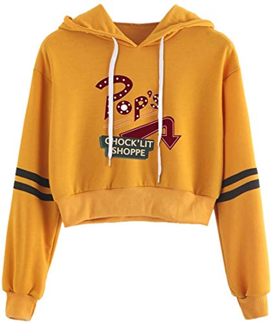 Fashion EMILYLE Mujer Riverdale Serpiente South Side Sudadera Corta Deportiva Verano Mola 2XL