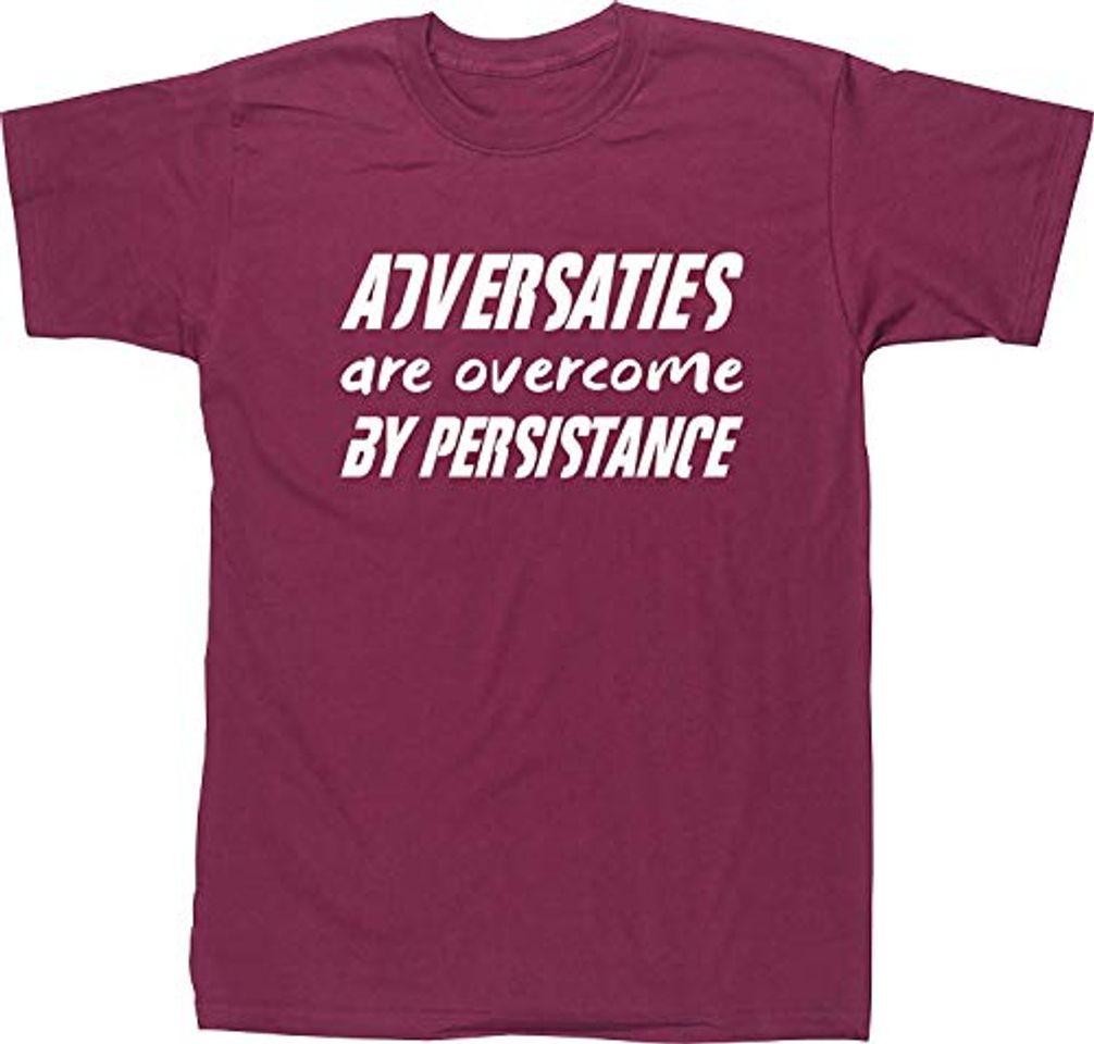 Moda HuiFengDianDang Adversaties Are Overcome by Persistance Men's Short Sleeve t