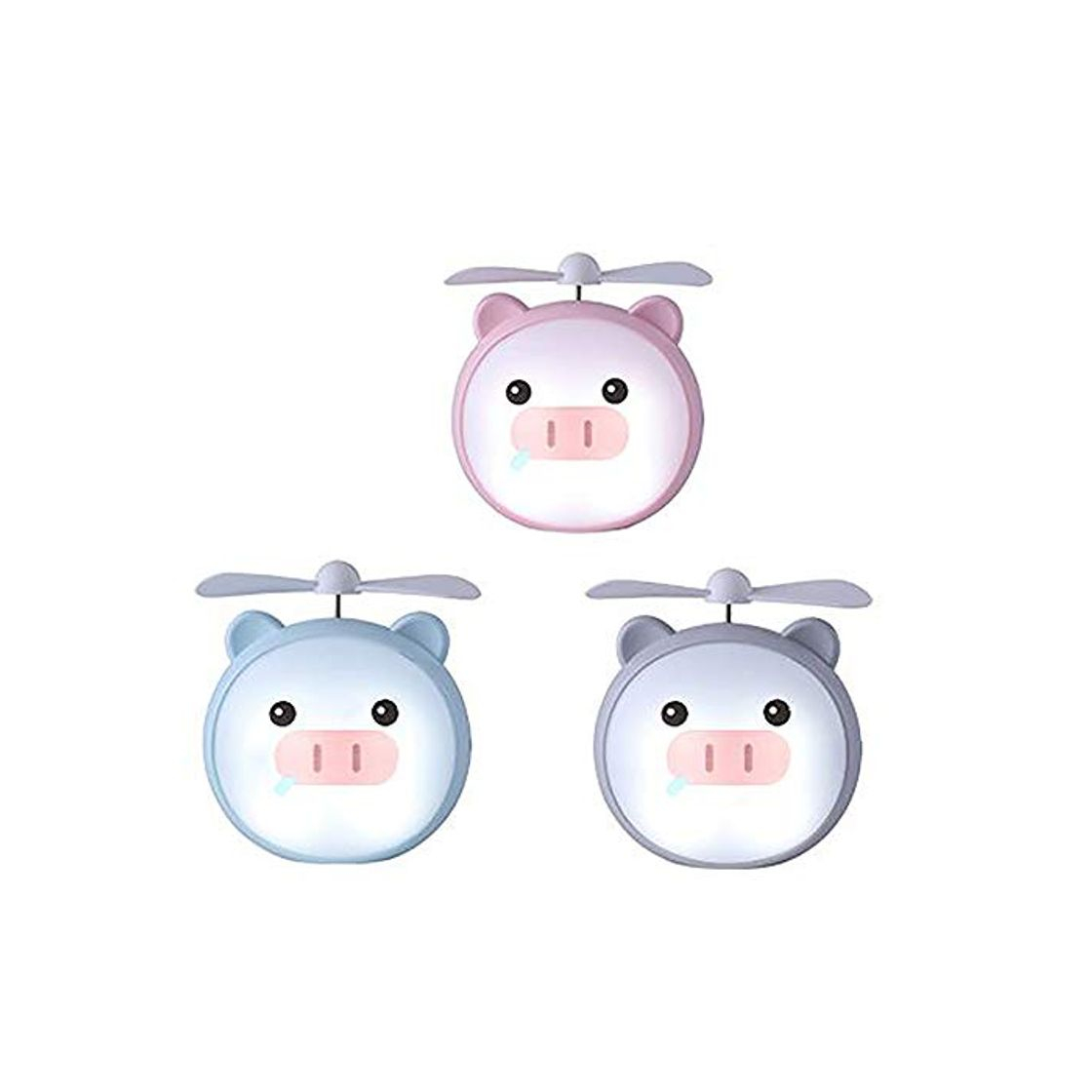 Product HUI JIN USB de dibujos animados animales cerditos ventilador portátil USB de escritorio mini ventilador portátil con lámpara de noche