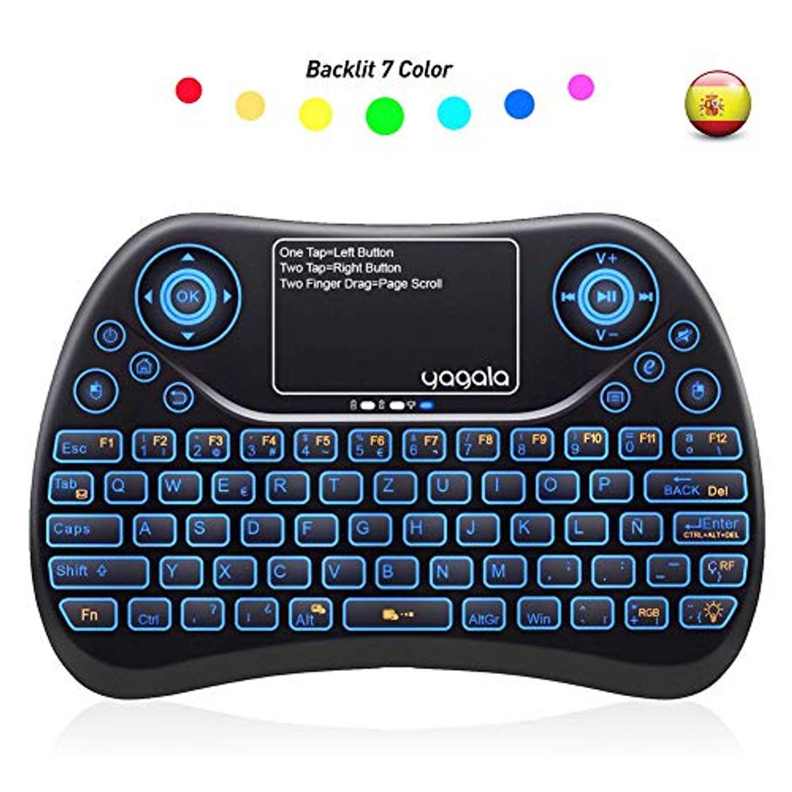 Producto YAGALA Mini Teclado inalámbrico retroiluminado 2.4GHz con Touchpad Mouse combinato de Color