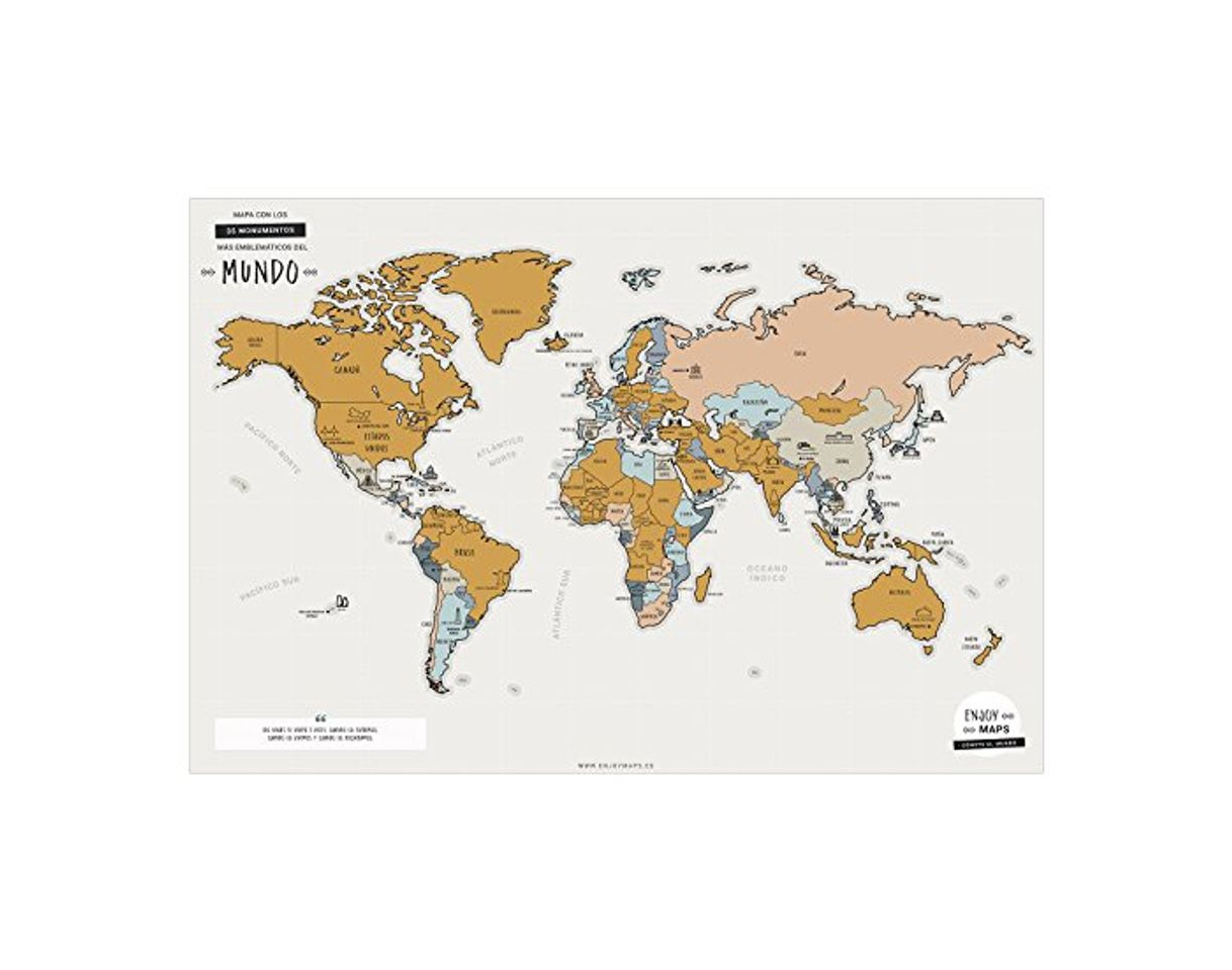 Products Enjoy Maps World Mapa Diseñada con Tinta Rascable