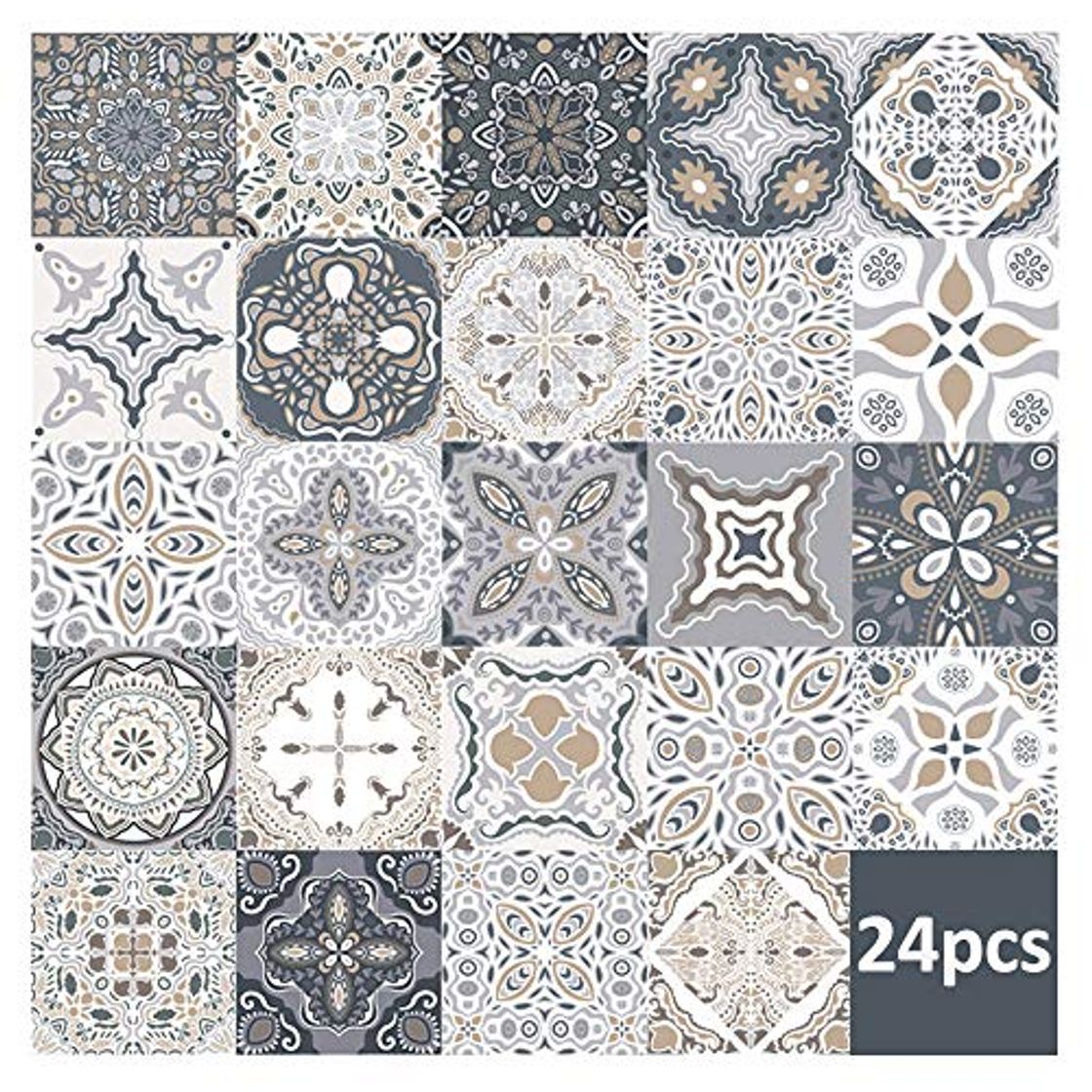 Social 24 piezas pegatinas de azulejos de pared - calcomanías de azulejos para