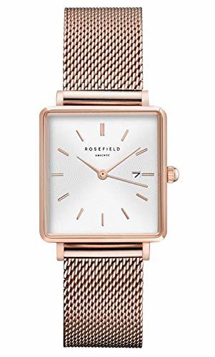 Moda Rosefield Reloj Analógico para Mujer de Cuarzo con Correa en Acero Inoxidable