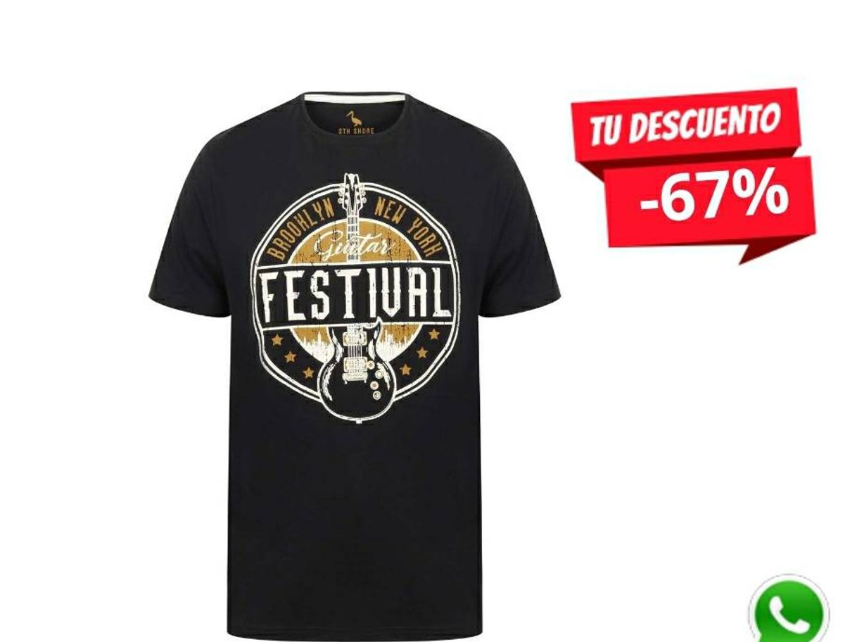 Fashion Sth. Shore Guitar Festival Hombre Camiseta 1C12433R Jet Black ...