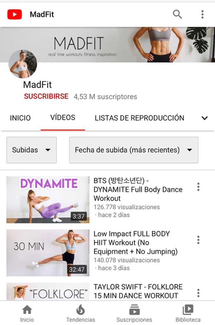 Moda MadFit ejercicios de todo tipo