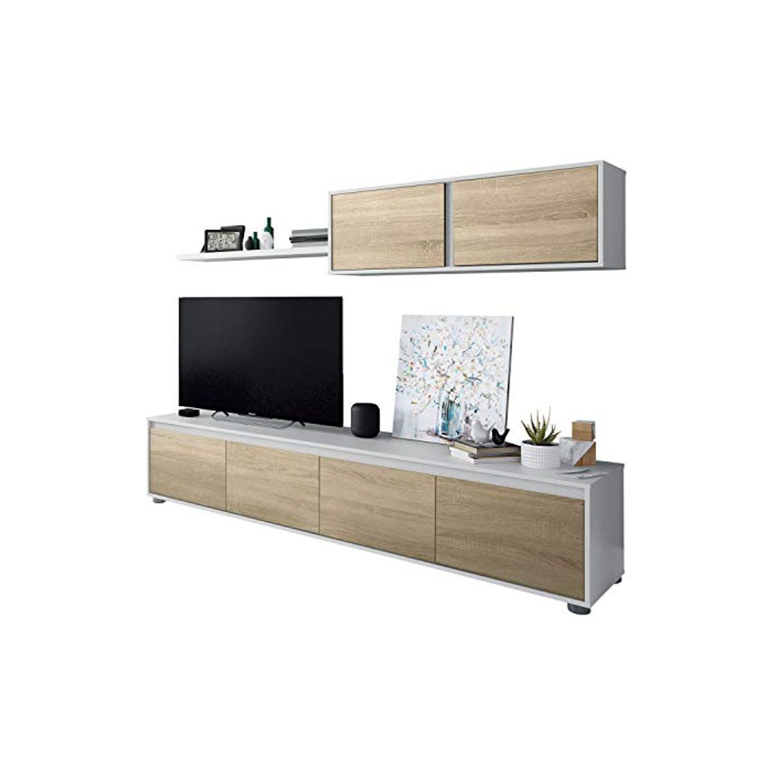 Social Habitdesign 0F6663A - Mueble de salón Moderno, modulos Comedor Alida, Acabado en