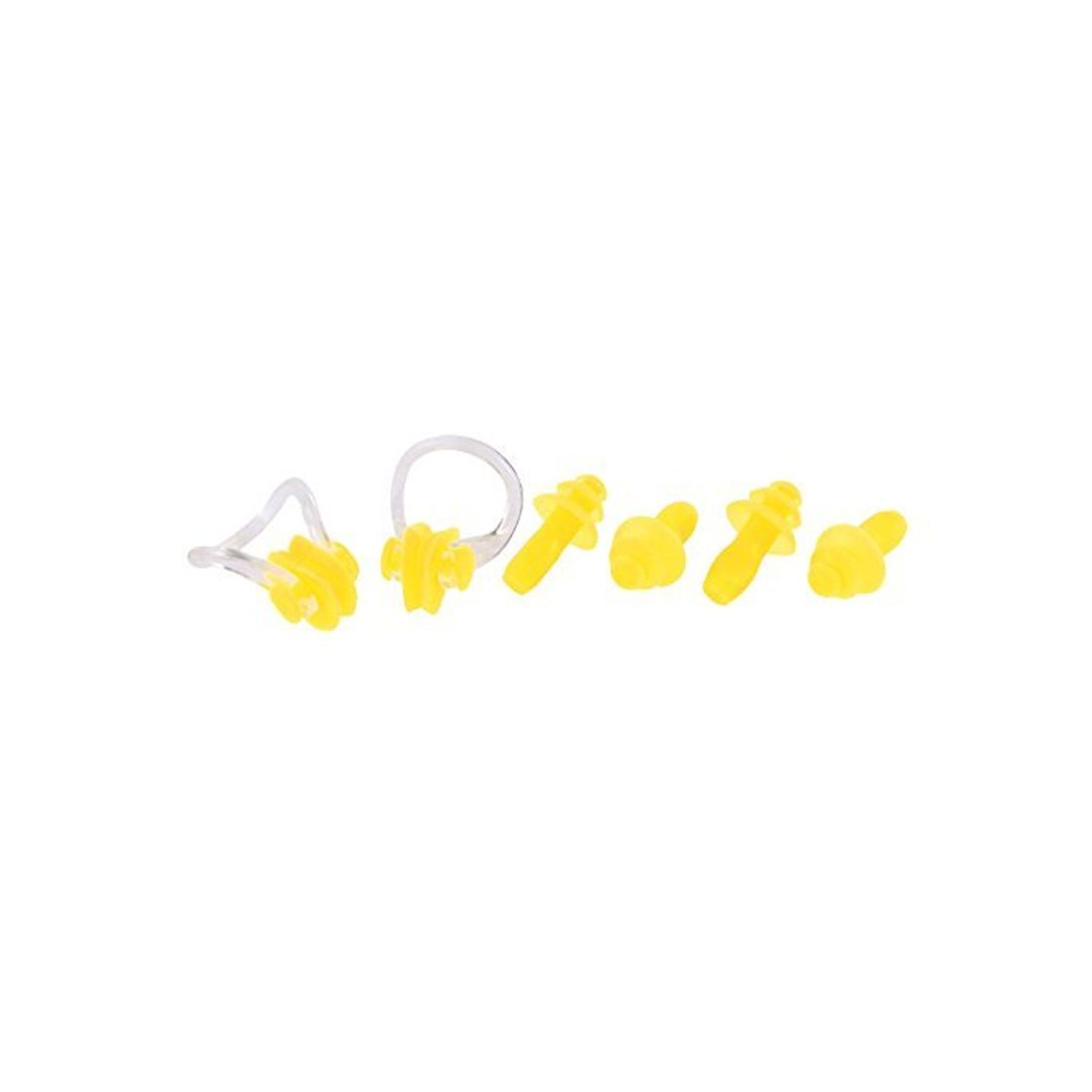 Moda DealMux Silicone Natação Protector Earplugs clipe Nasal 2 Pares Amarelo