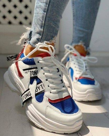 Colorblock Platform Sneakers