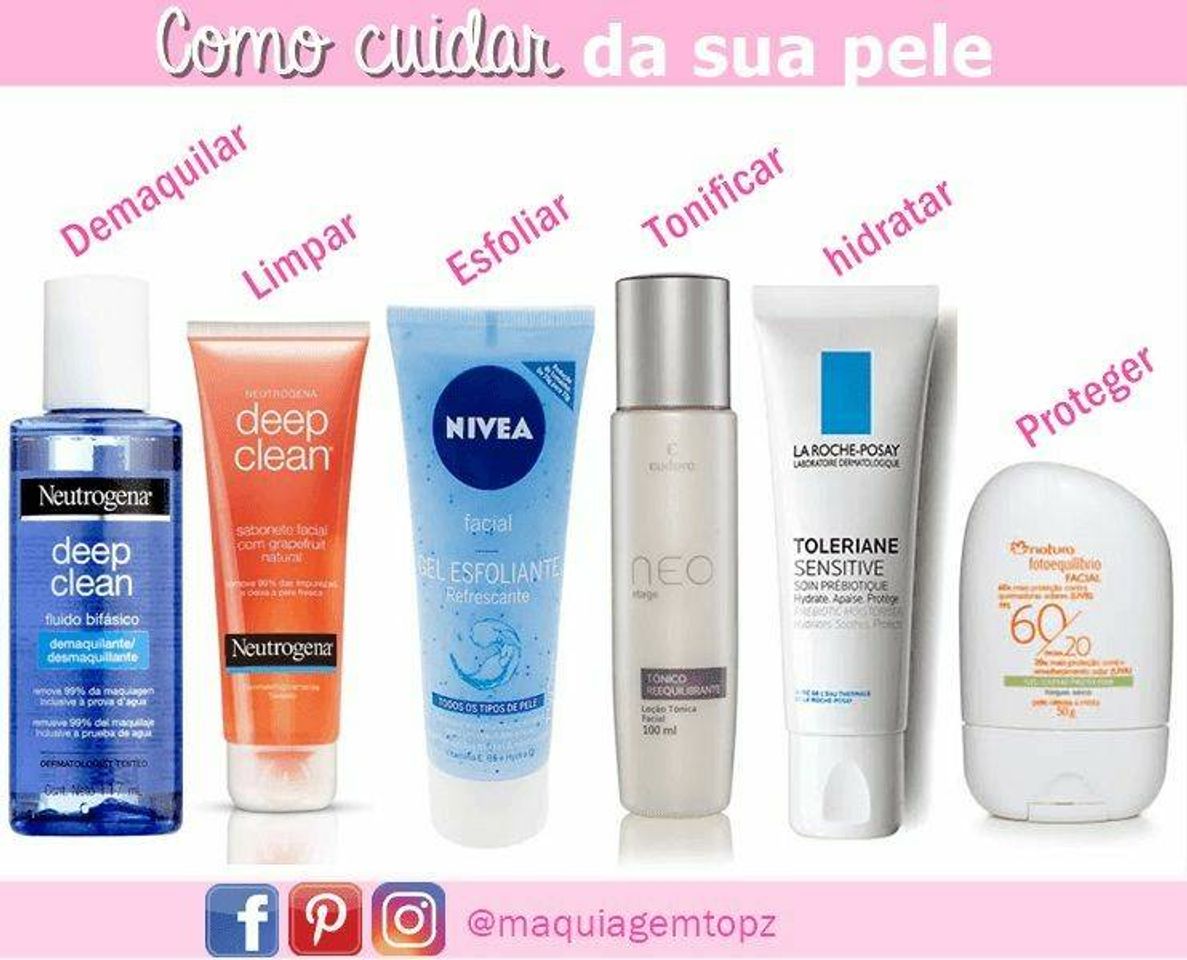 Moda Como cuidar da pele com passos simples👇🏻