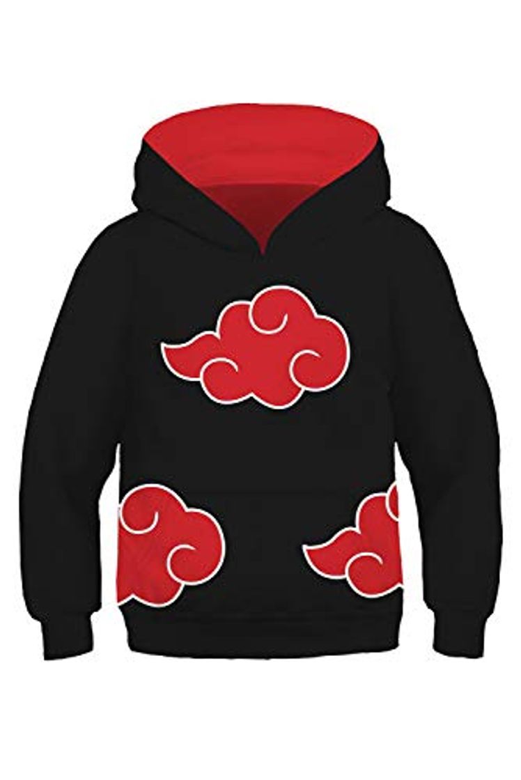 Fashion RedJade Capa Vaina Capucha con Capucha Chaqueta con Capucha Encapuchado Encapuchada Jersey con Capucha Camisa de Entrenamiento Sudadera con Capucha Akatsuki Negro Niños Chicos S