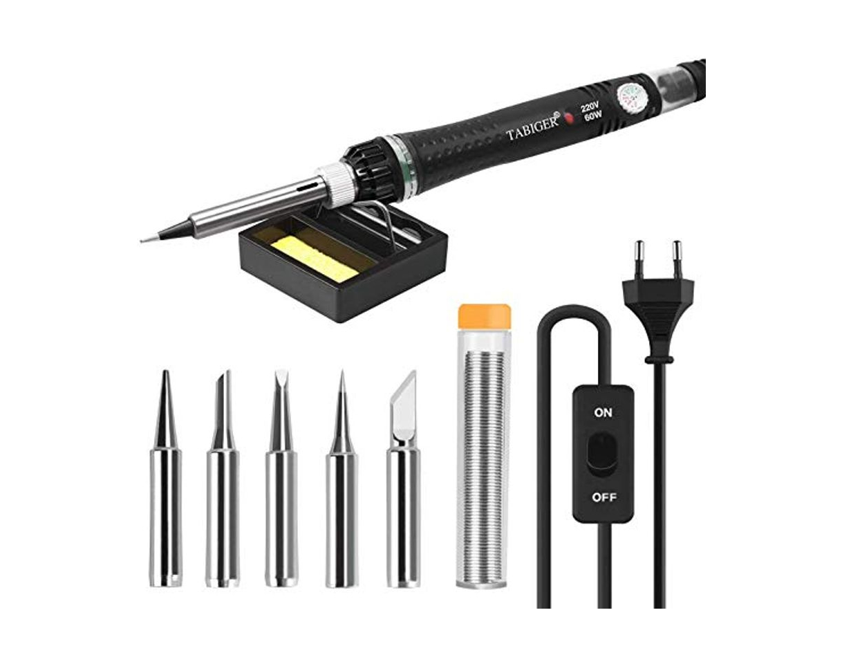 Social Kit del Soldador Tabiger, Soldador Electrico con temperatura ajustable e interruptor de