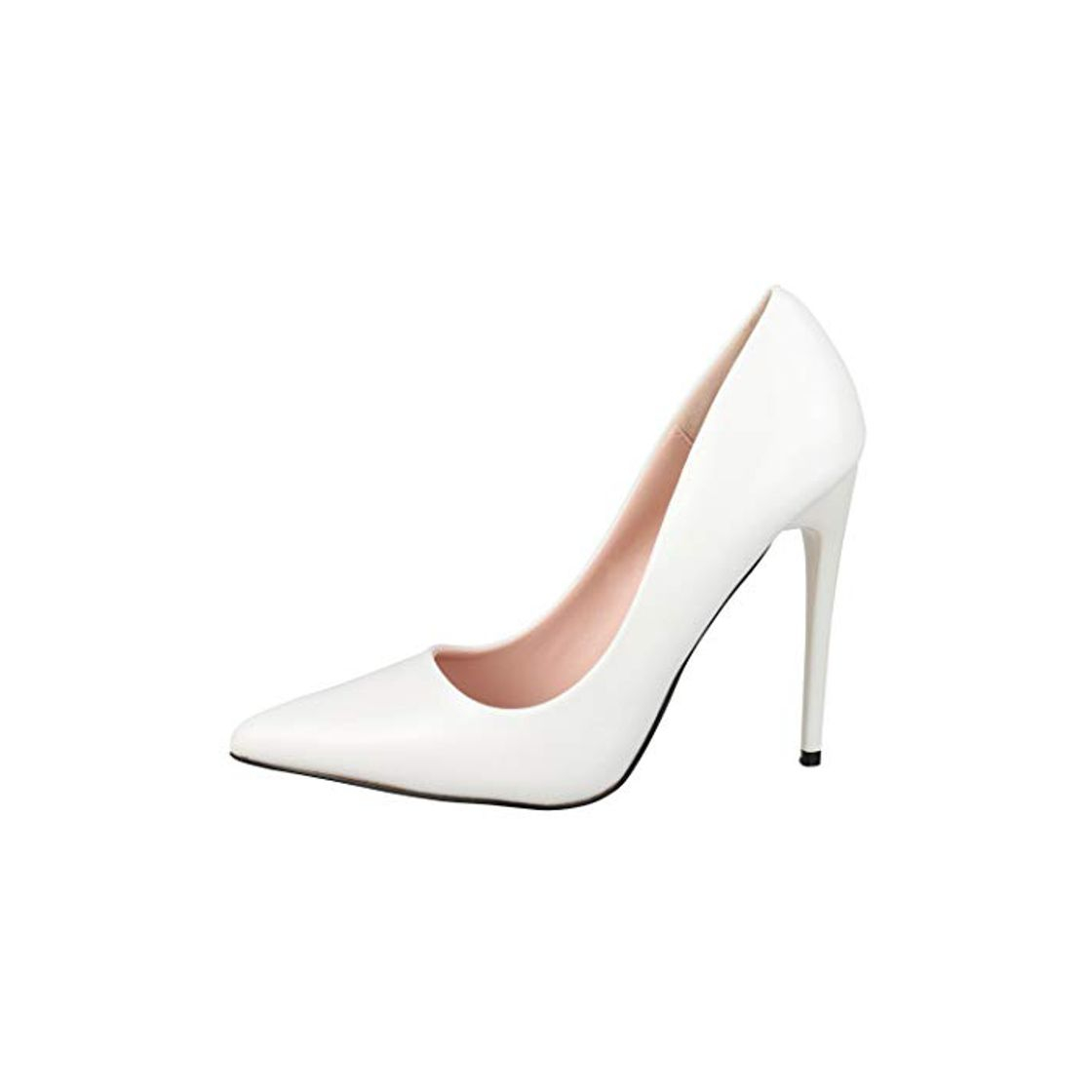 Elara Zapato de Tacón Alto Mujer Punta Aguda Chunkyrayan Blanco B0