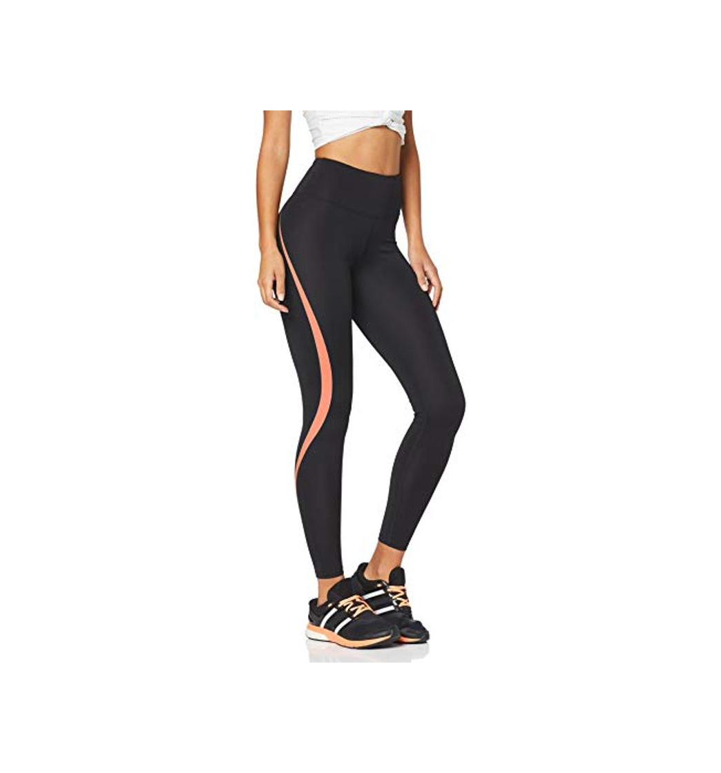 Fashion Marca Amazon - AURIQUE Mallas de Deporte Tiro Alto Mujer, Negro