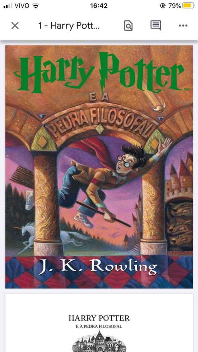 Book Harry Potter e a Pedra Filosofal