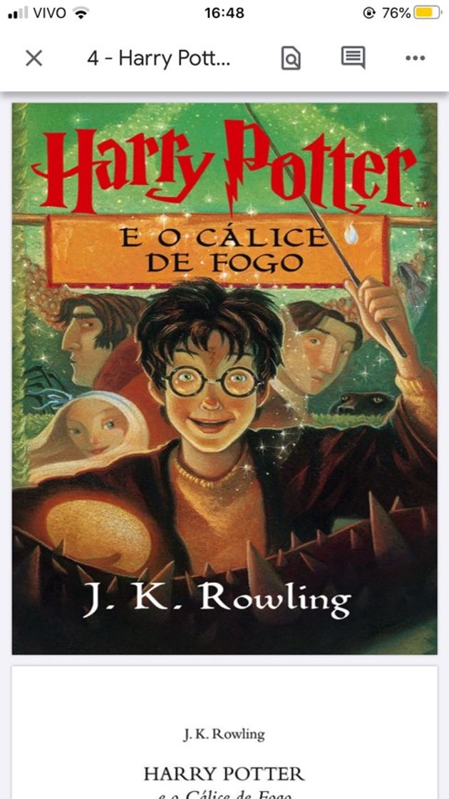 Book Harry Potter e o Cálice de Fogo