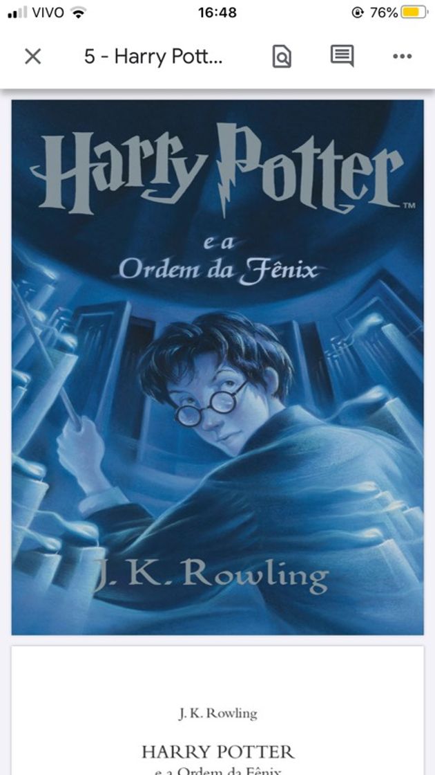 Book Harry Potter e a Ordem da Fénix