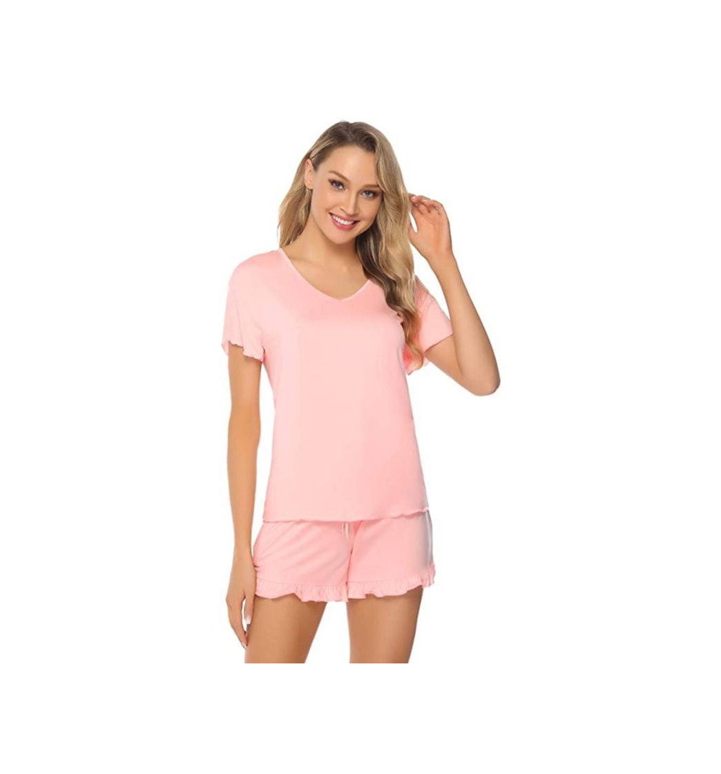 Moda Aibrou Womens Cotton Pajama Set Short Sleeve Price