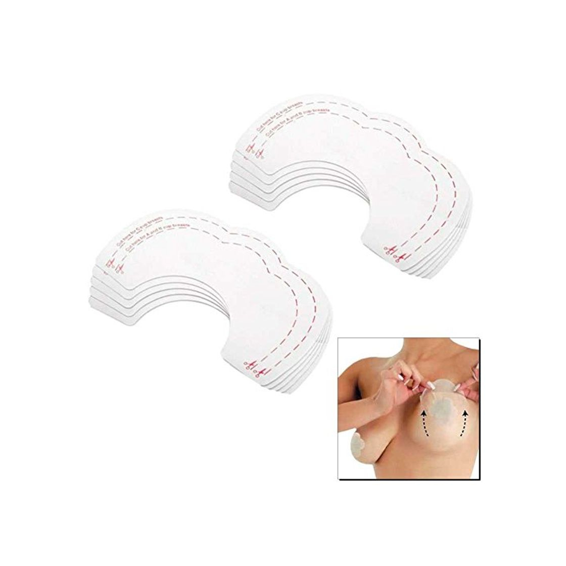 Fashion OcioDual 10 Pegatinas Parches Realza Pechos Invisible Bra Pezoneras Sin Sujetador Levanta Realzador de Senos Adhesivos Sube