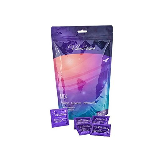 Paquete de 100 preservativos variados VIBRATISSIMO para una sensación auténtica