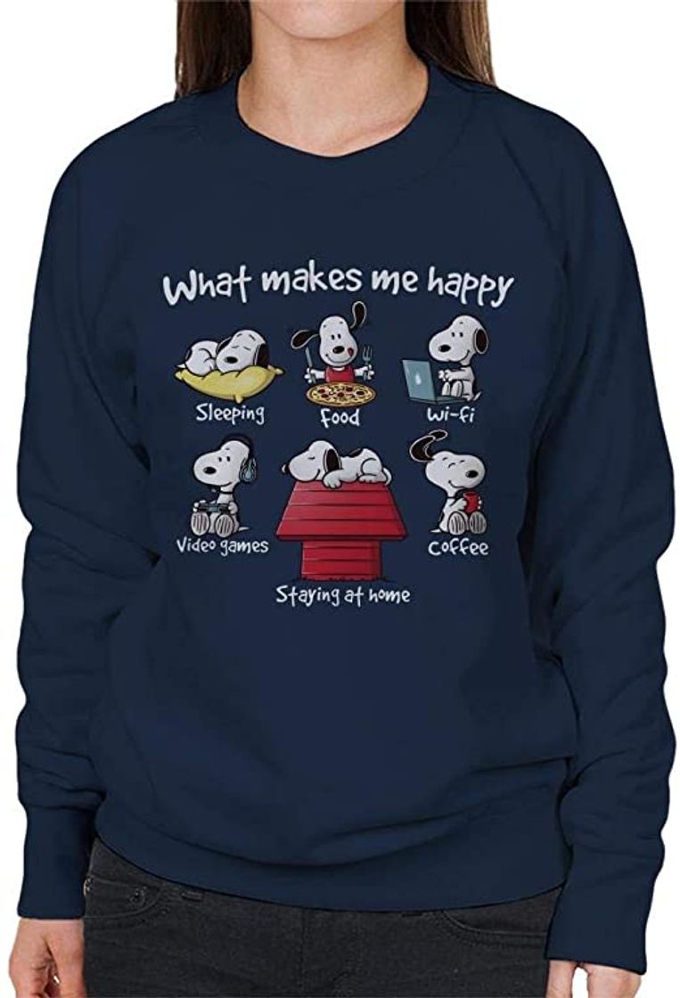 Fashion Snoopy Staying At Home Makes Me Happy Women's Hooded Sweatshirt