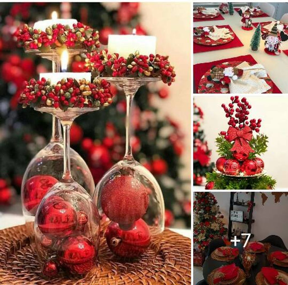 Moda inspirações de natal pra decoração de mesa enfeitada 😍😘