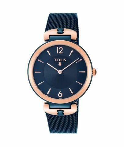 Reloj TOUS S-Mesh bicolor acero/IP rosado y azul Ref